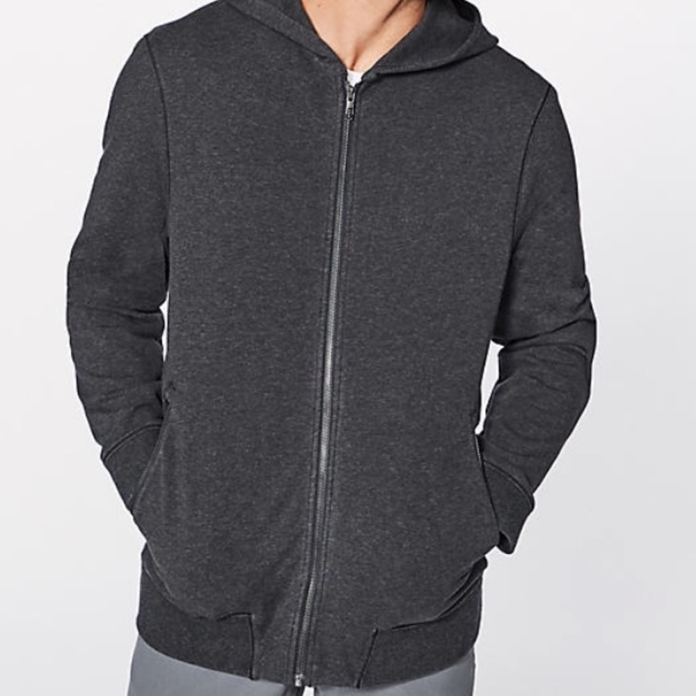 NWT lululemon Cross cut hoodie jacket heather blk - Picture 2 of 7